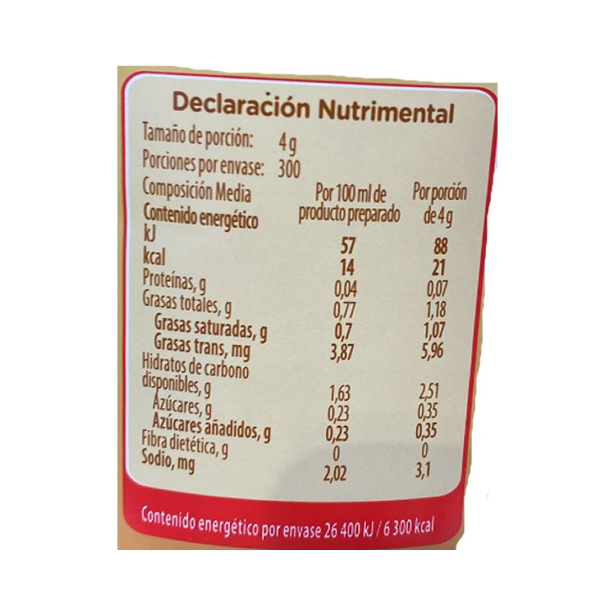 Coffee Mate Polvo Vainilla 1.2 kg.