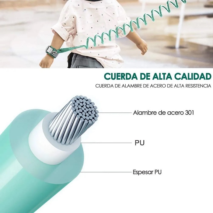 Pulsera De Seguridad Para Niños Con Candado Colo Verde