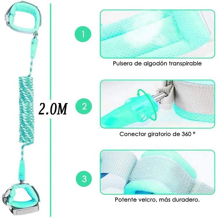 Pulsera De Seguridad Para Niños Con Candado Colo Verde