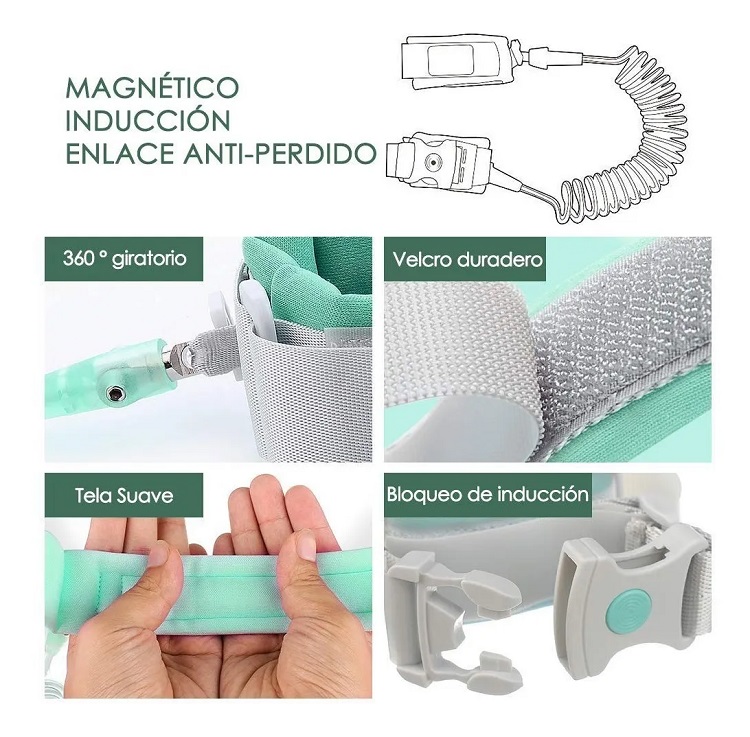 Pulsera De Seguridad Para Niños Con Candado Colo Verde