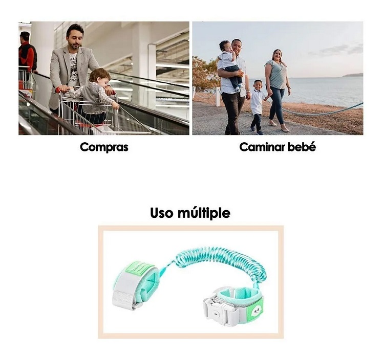 Pulsera De Seguridad Para Niños Con Candado Colo Verde