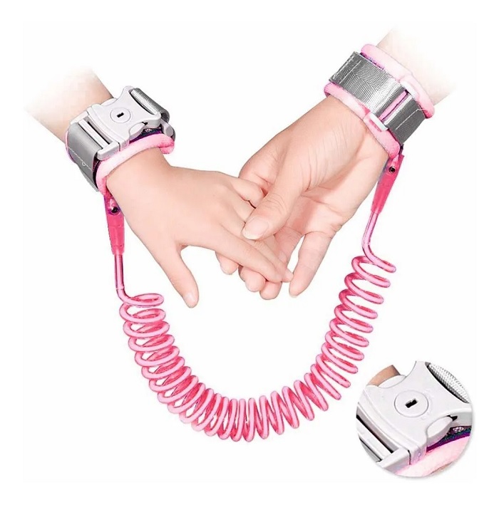 Pulsera De Seguridad Para Niños Con Candado Colo Rosa