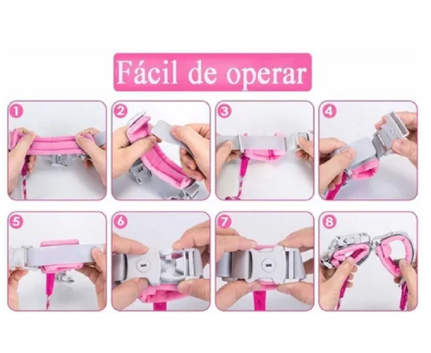 Pulsera De Seguridad Para Niños Con Candado Colo Rosa