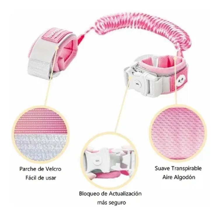 Pulsera De Seguridad Para Niños Con Candado Colo Rosa