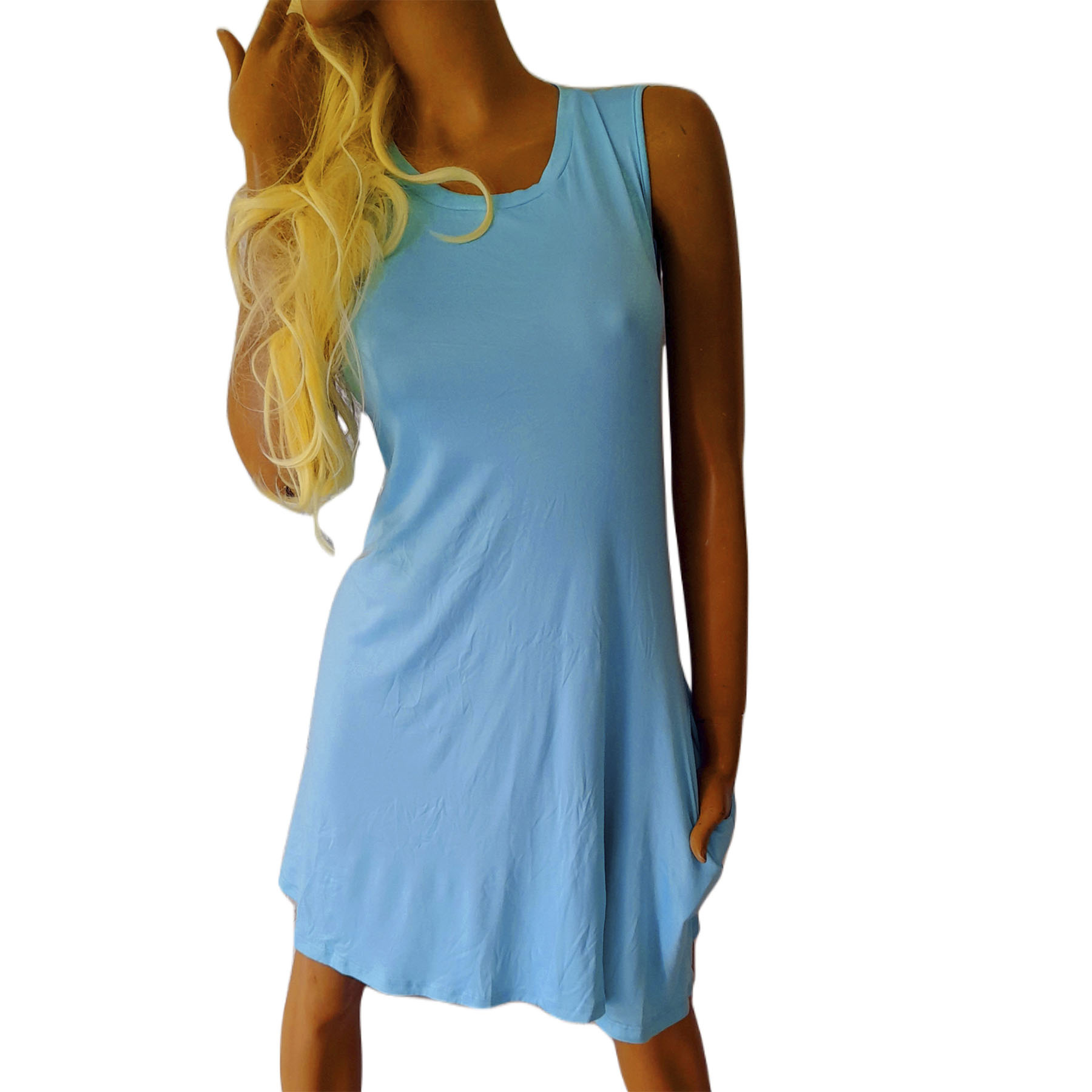 vestido corto casual color menta suave 