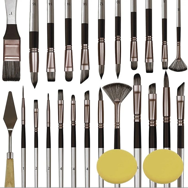 Juego De 26 Pinceles De Dibujo Para Acuarela Aceite Acrílico