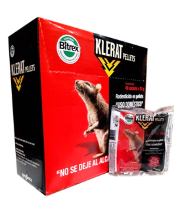 Cebo Rata 40 Sobres Klerat Pellets 25 gr