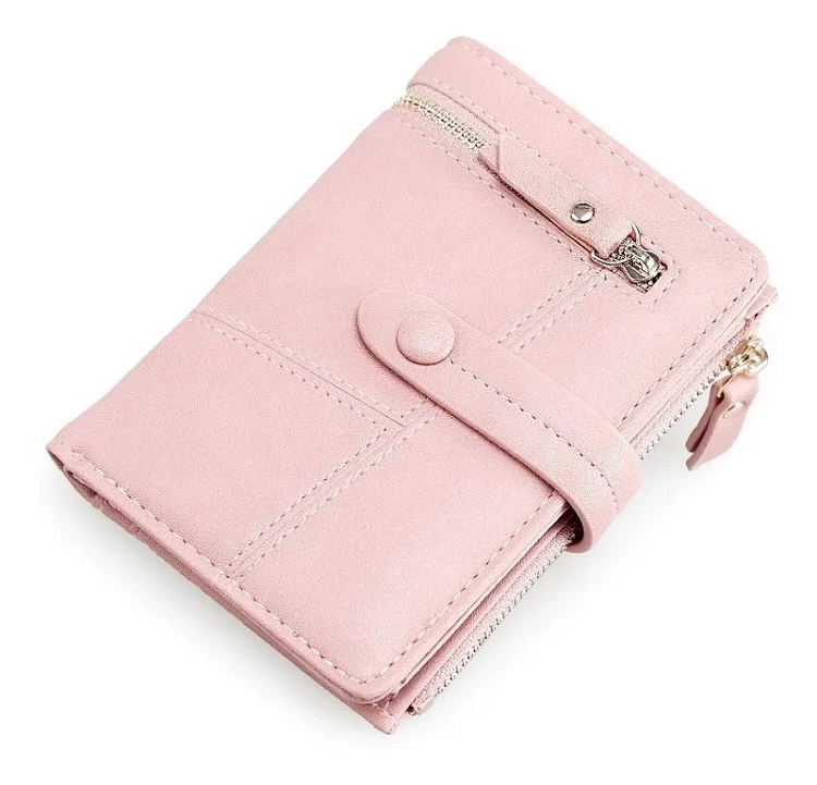 Cartera Porta Tarjetas De Cuero Pu Plegable Para Mujer