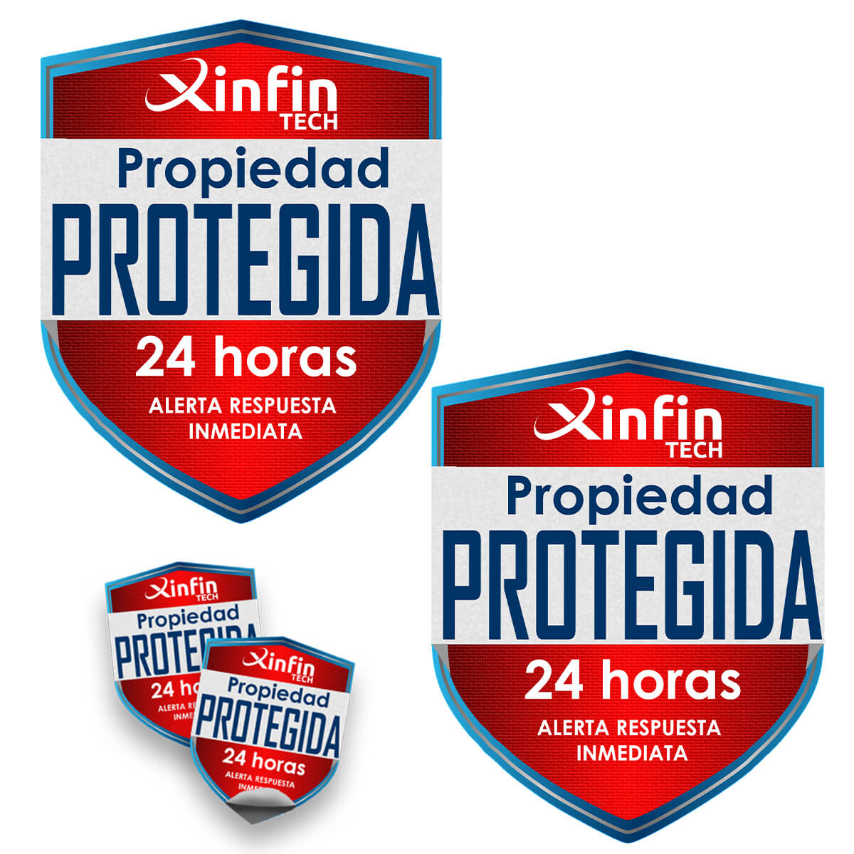 Placa Disuasiva Letrero Advertencia Alarma Protegida Kit2