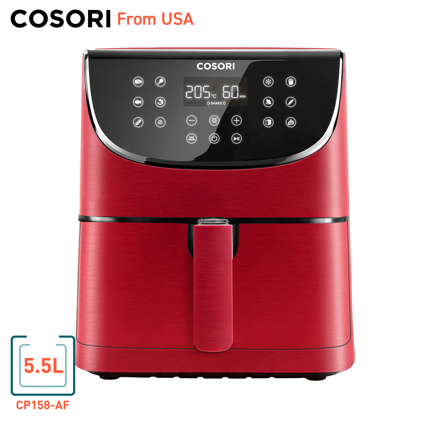 Freidora De Aire Cosori 5.5l 11 Funciones Rojo