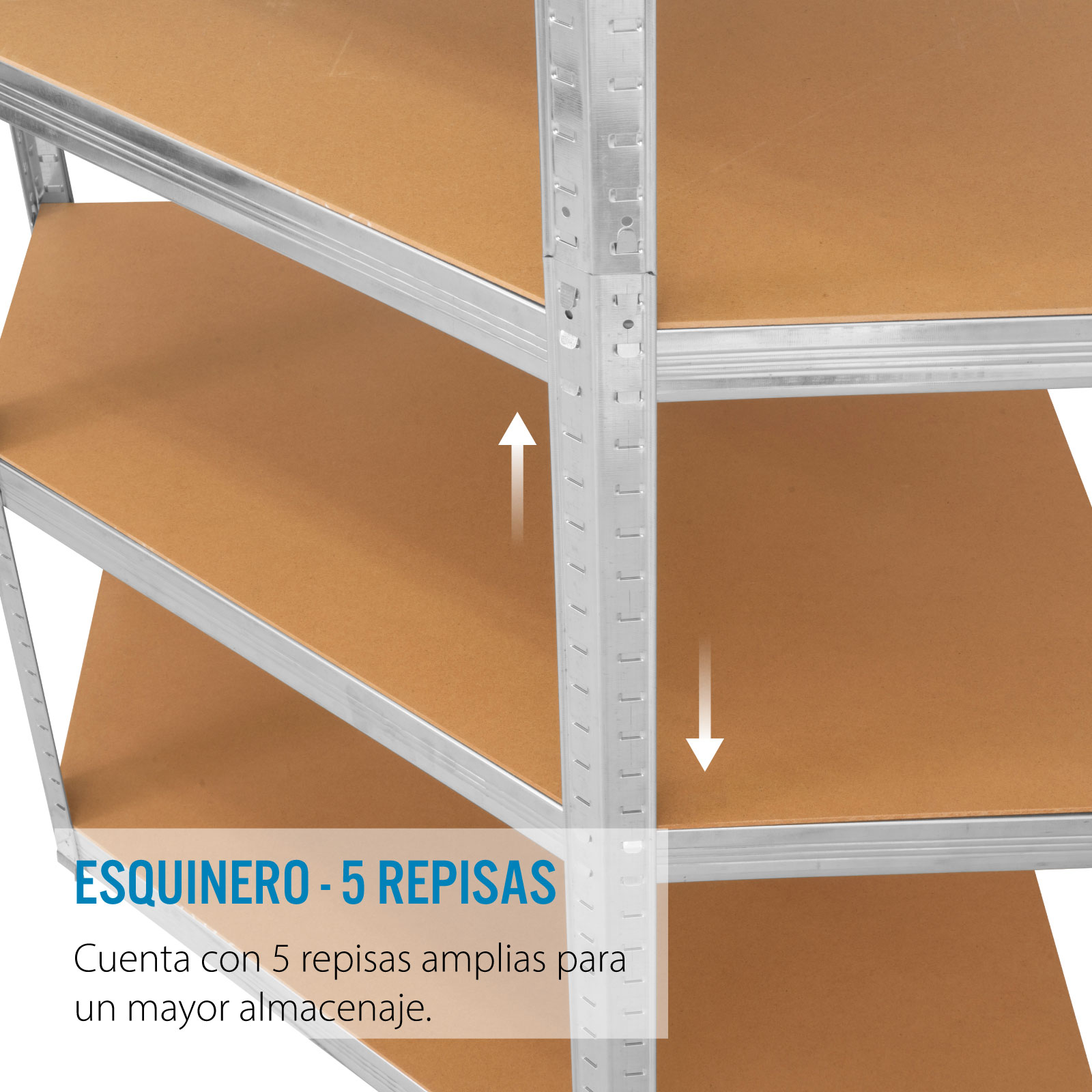 Estante organizador de metal y madera MDF de 3 niveles