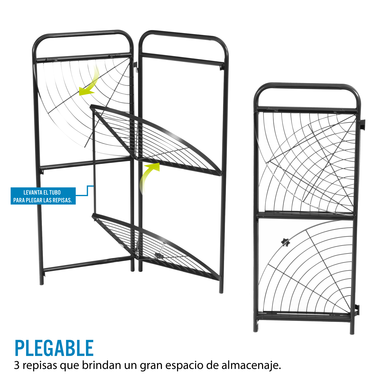 Anaquel Metalico Esquinero Estante Organizador 3 Niveles