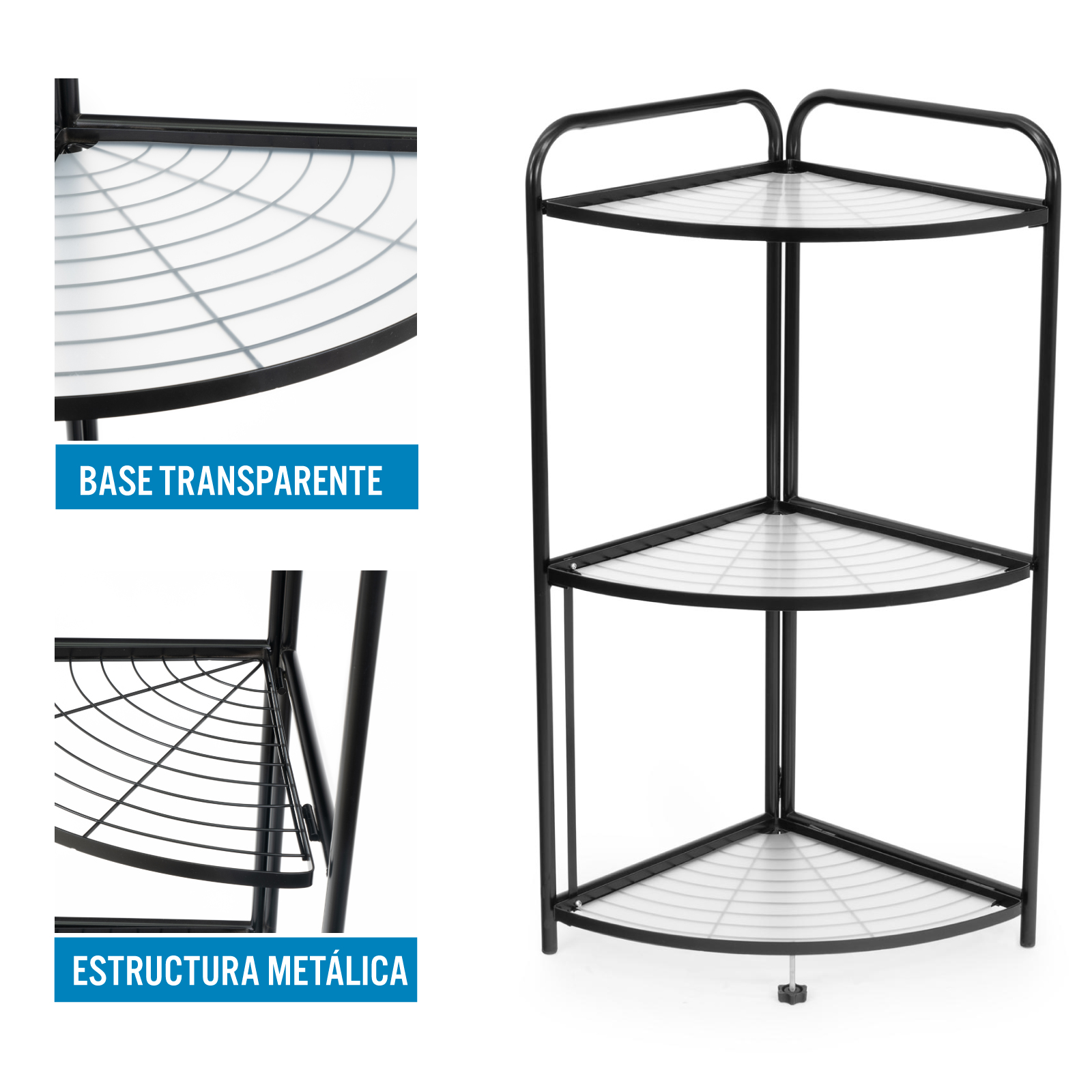Anaquel Metalico Esquinero Estante Organizador 3 Niveles