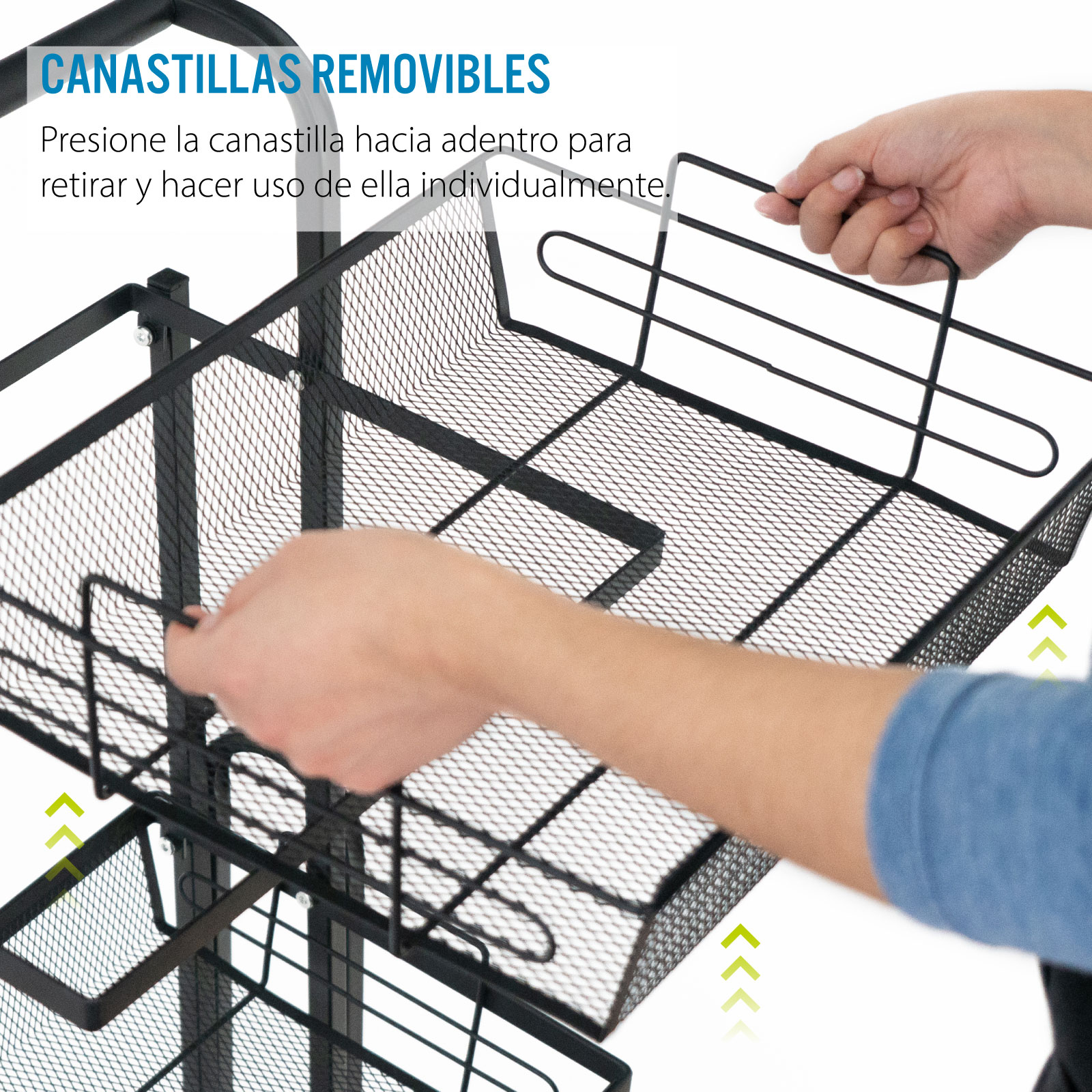 Carrito Organizador Multiusos Plegable Almacenamiento Ruedas