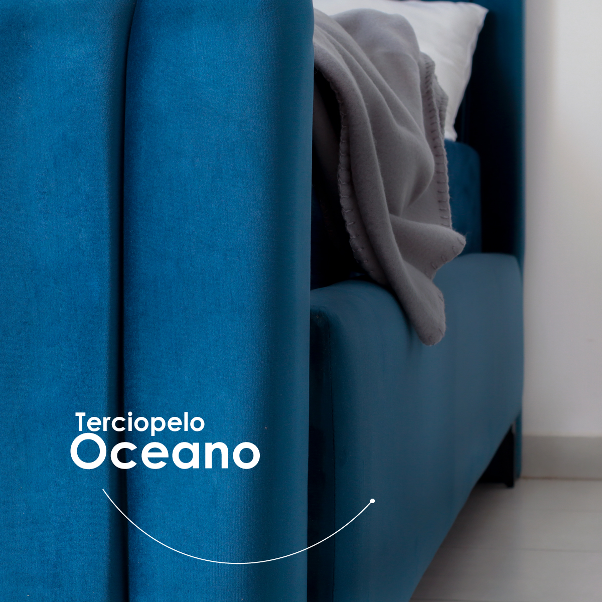Cama matrimonial verona, juego de cabecera y base tapizada de terciopelo, cama suave de madera sólida