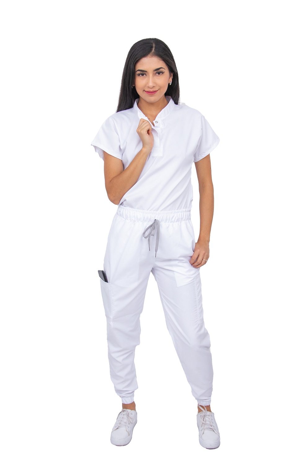 Pijama Quirúrgica Blanco Dama Jogger Antifluido Scrubs Cupatitzio