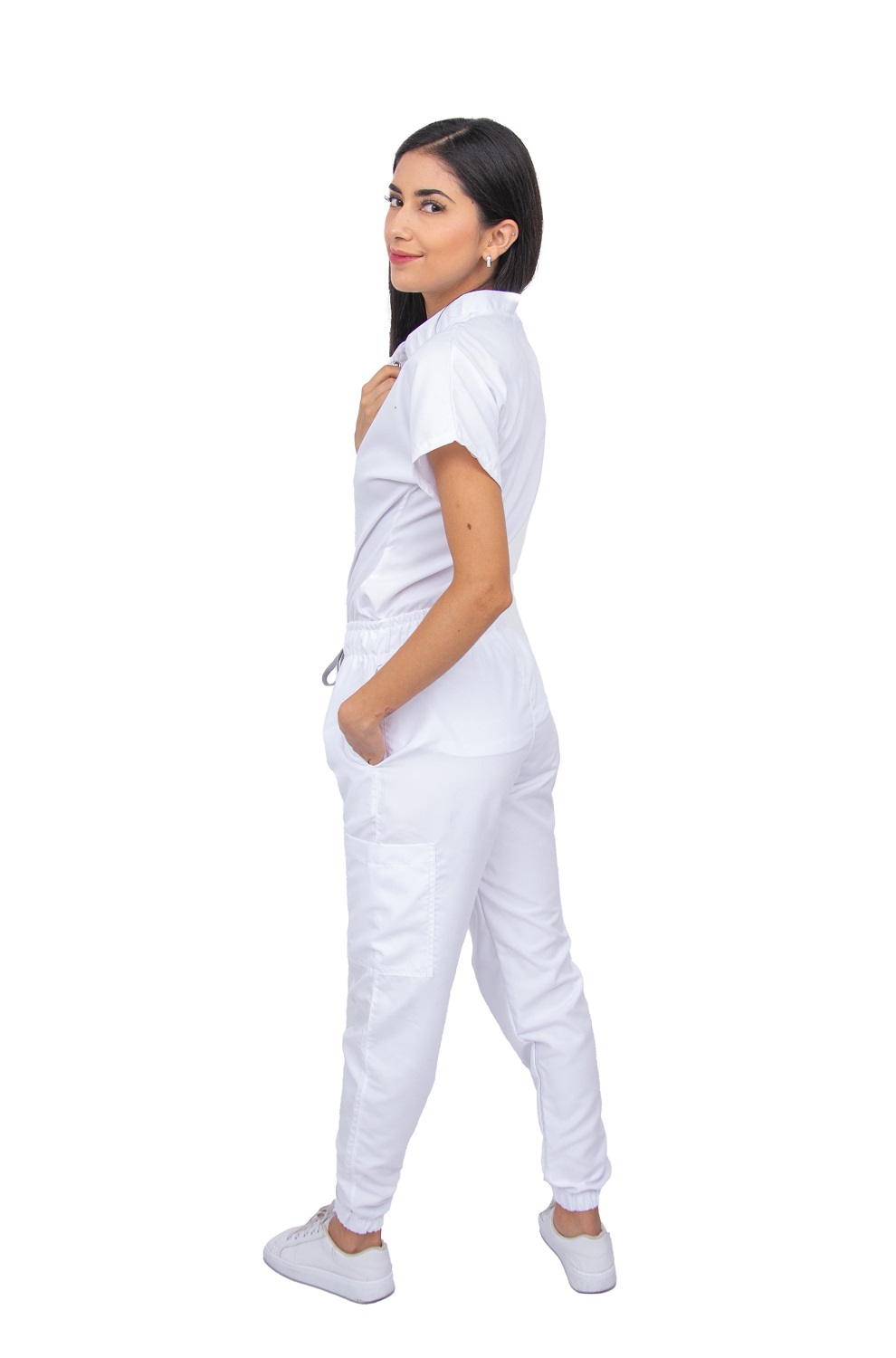 Pijama Quirúrgica Blanco Dama Jogger Antifluido Scrubs Cupatitzio