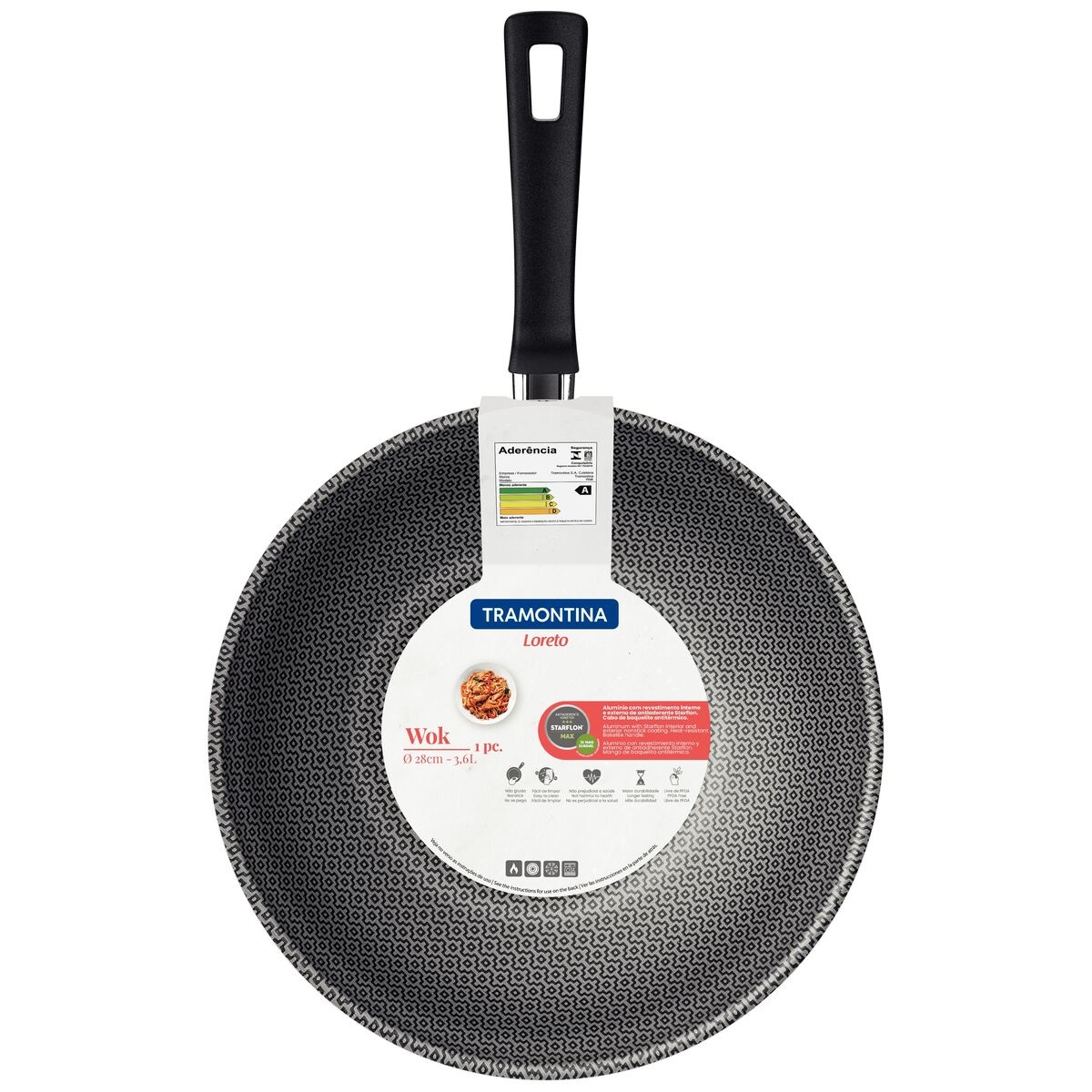 Olla Wok Tramontina en Aluminio con Revestimiento Interno 20395-728