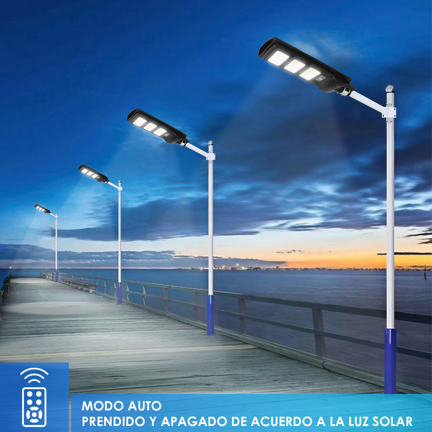 Lampara Luz Solar Exterior Led 180w Luminaria Publico