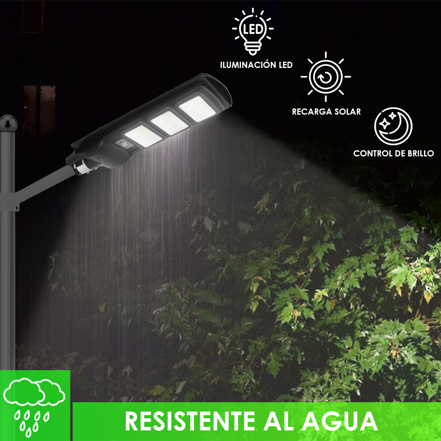 Lampara Luz Solar Exterior Led 180w Luminaria Publico