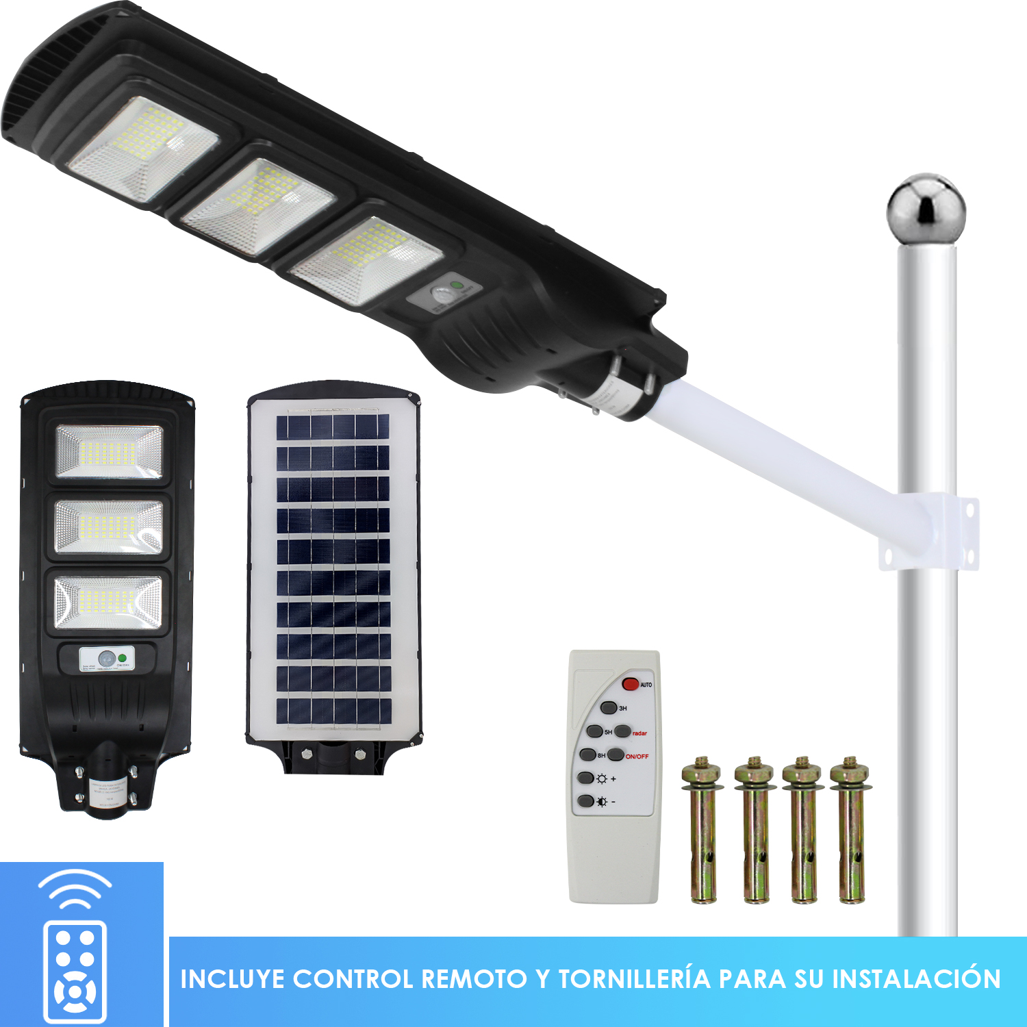 Lampara Luz Solar Exterior Led 180w Luminaria Publico