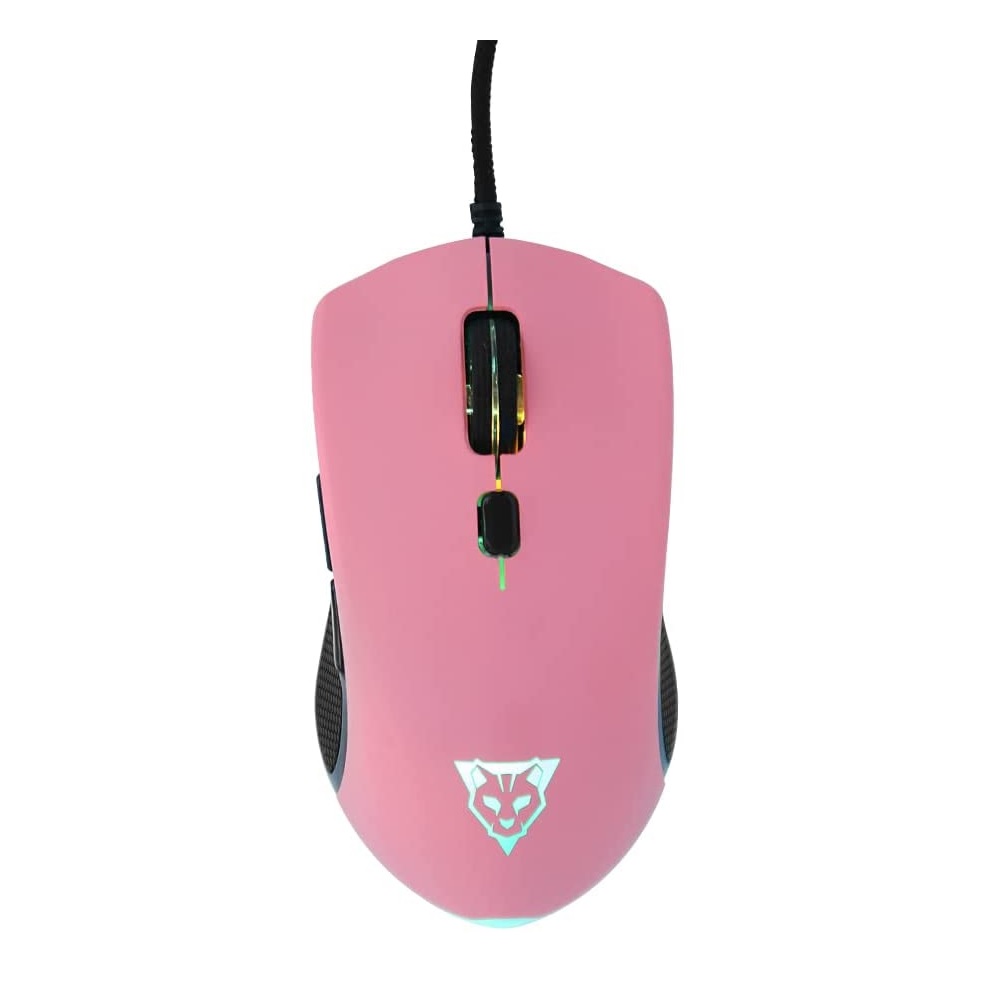 Mouse Gamer Ocelot Gaming Óptico OGMM03 Alámbrico USB A 3200DPI Negro Rosa raton pc led juego pc
