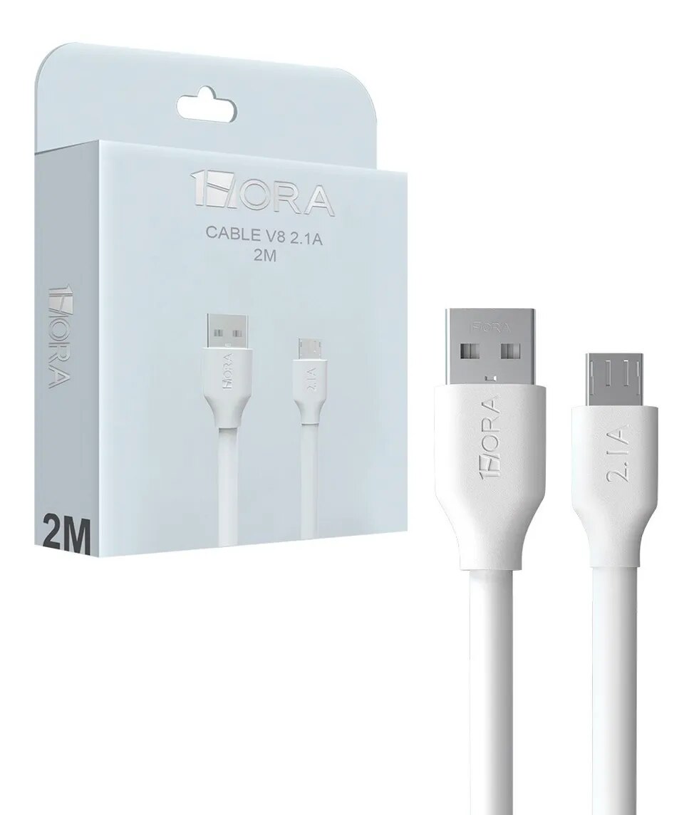 Cable V8 2 Metros Carga Rápida de Alta Calidad