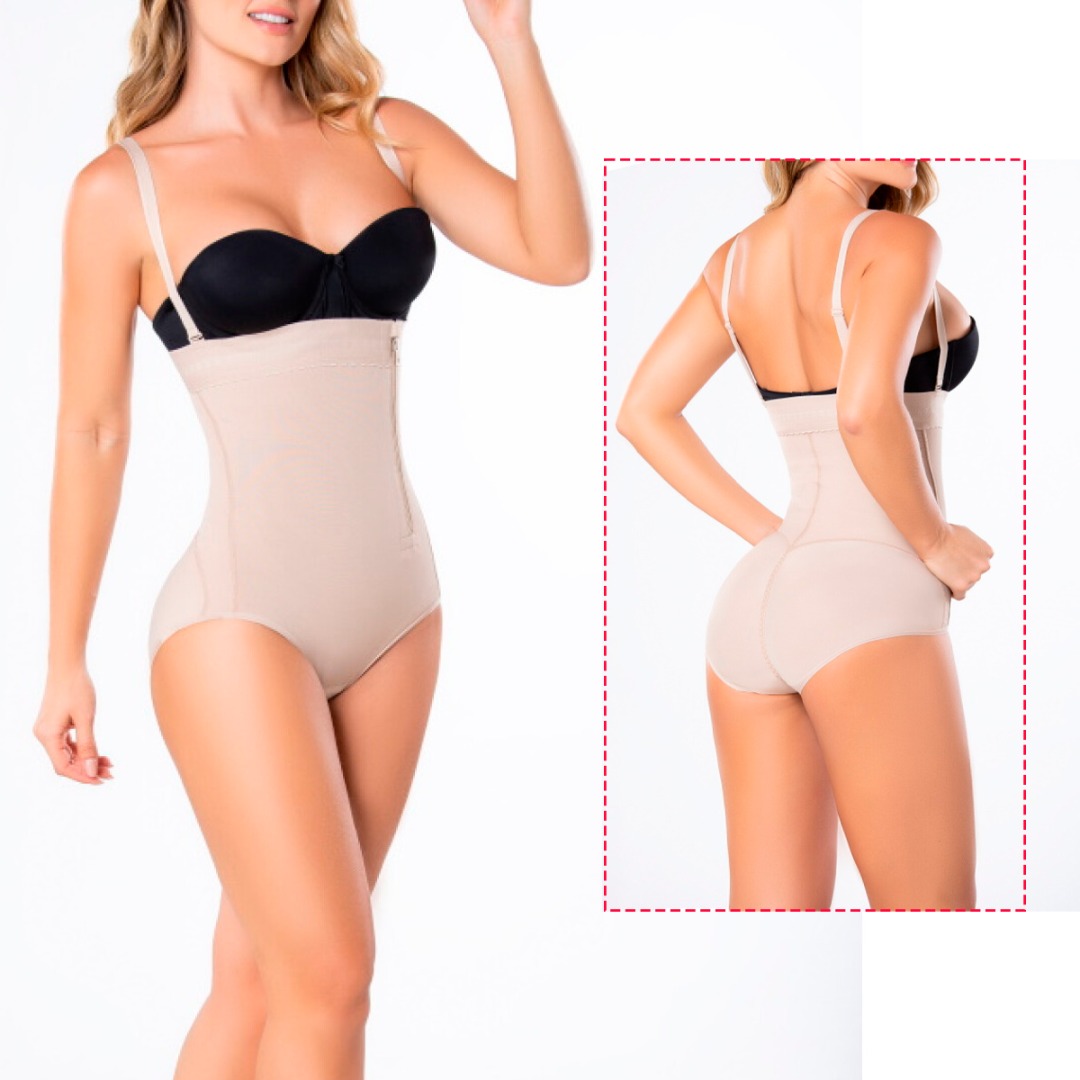 Fajas Colombianas Moldeadora Tipo Body Con Cierre Lateral, Faja Colombiana Para Mujer Fuerte Compresión Efecto Moldeador y Reducción De Medidas Tipo Cachetero.