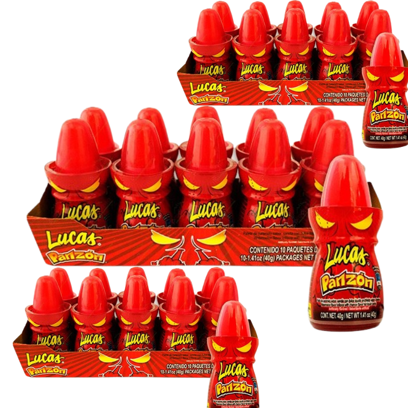 Paquete con 4 Lucas Panzón Chamoy de 10 piezas c/u