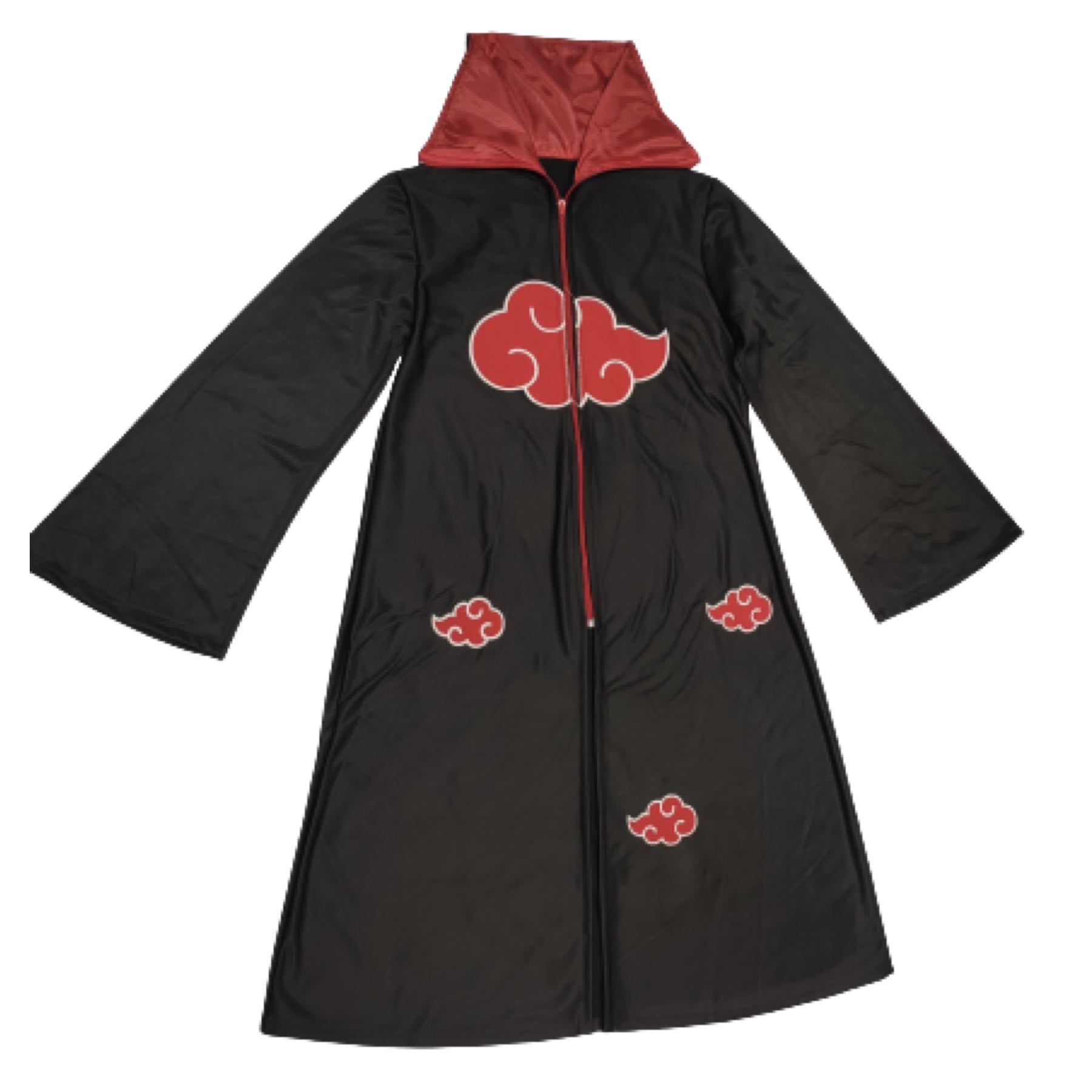 Cosplay Infantil Naruto Disfraz Combo Niños Itachi Uchiha: 1 Bata Akatsuki, 1 Banda Aldea Hoja Konoha Renegado y 4 Kunai