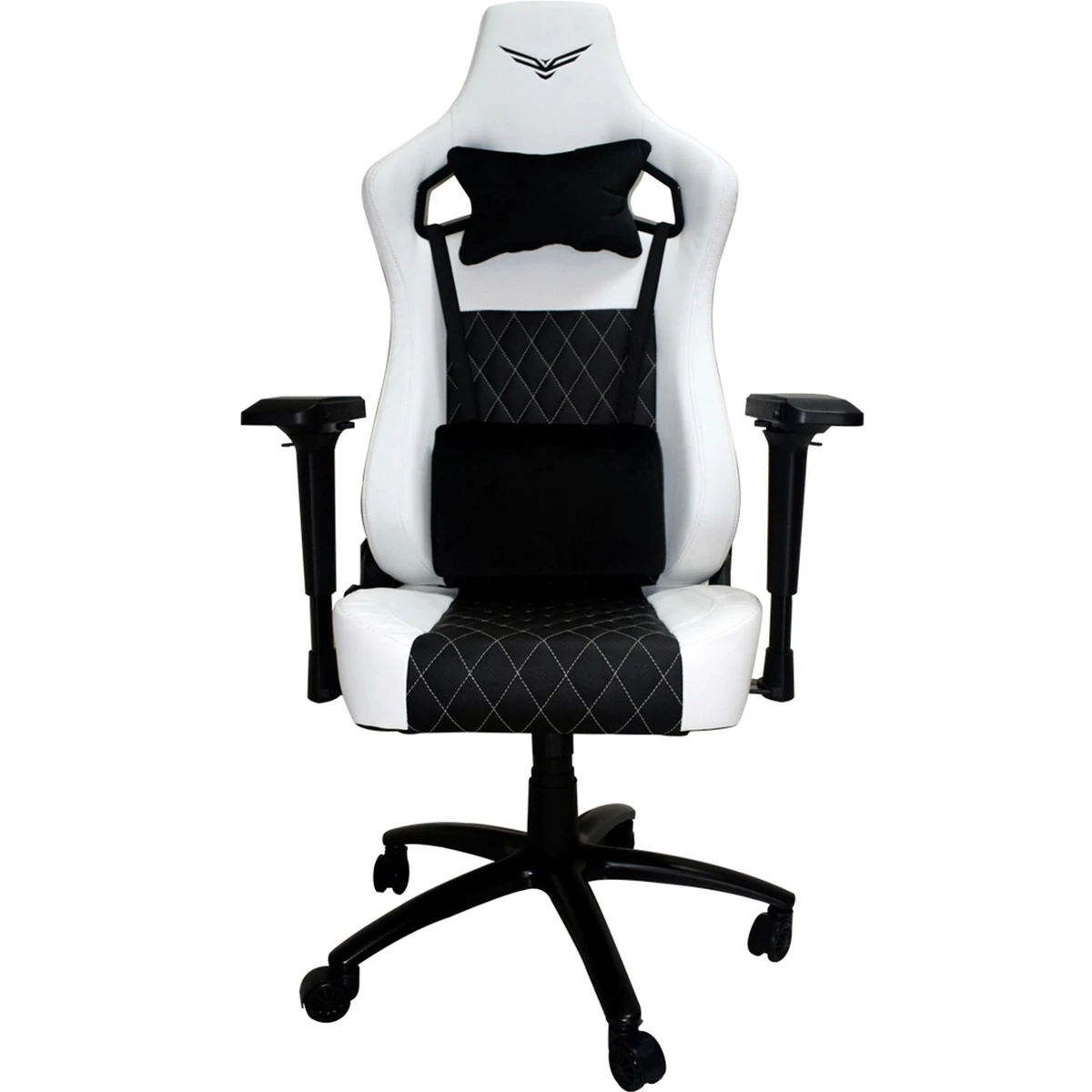 Silla Gamer Raven, hasta 140Kg, Negro/Blanco