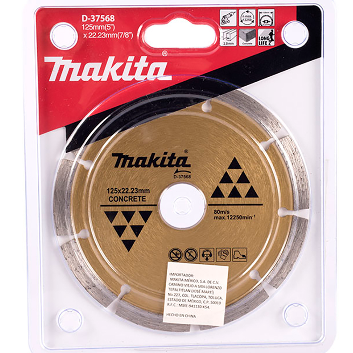 Disco Diamante Segmentado 5 X 7/8 P/concreto Makita D37568