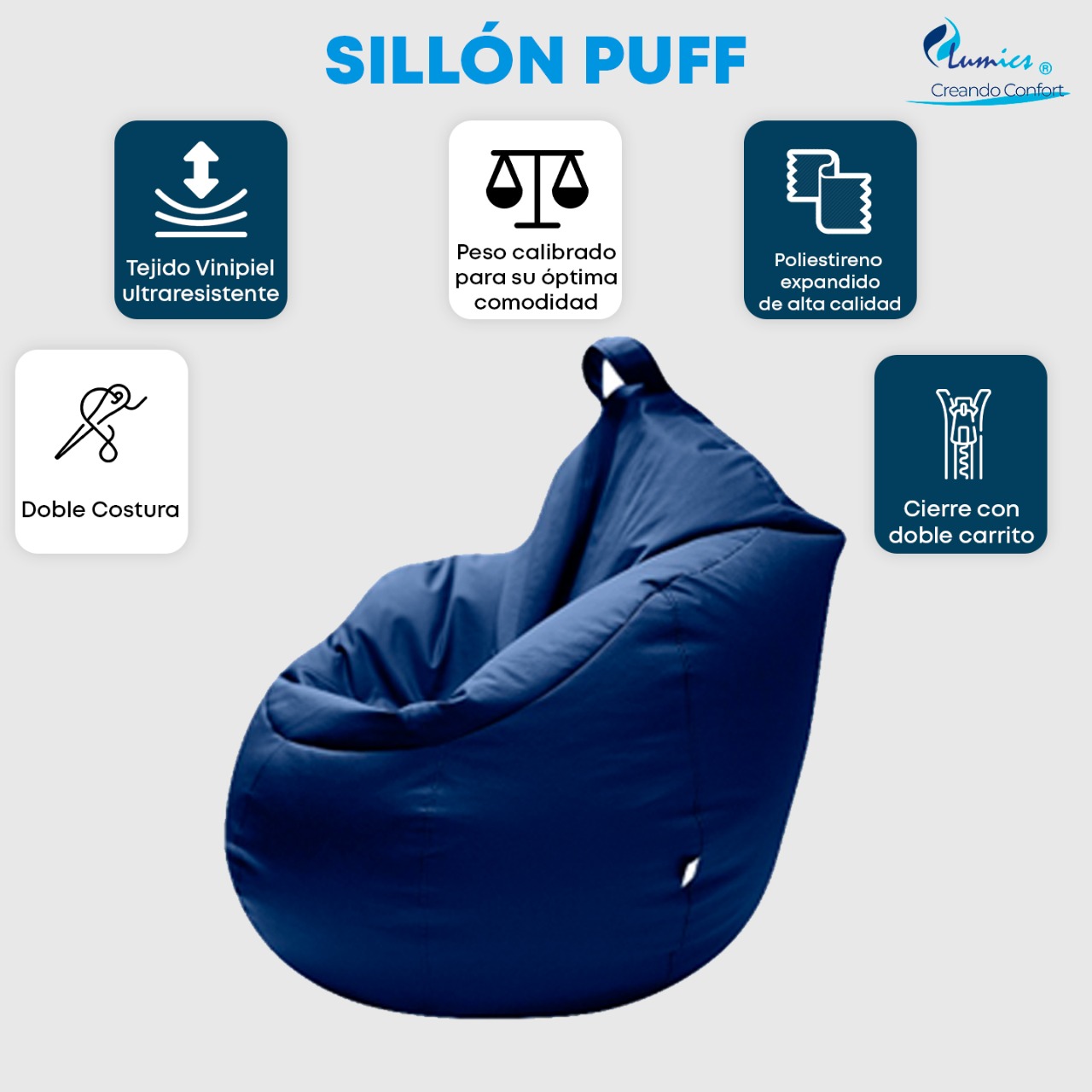 PUFF OVAL JUMBO, DE REGALO UNA ALMOHADA ESTANDAR .
