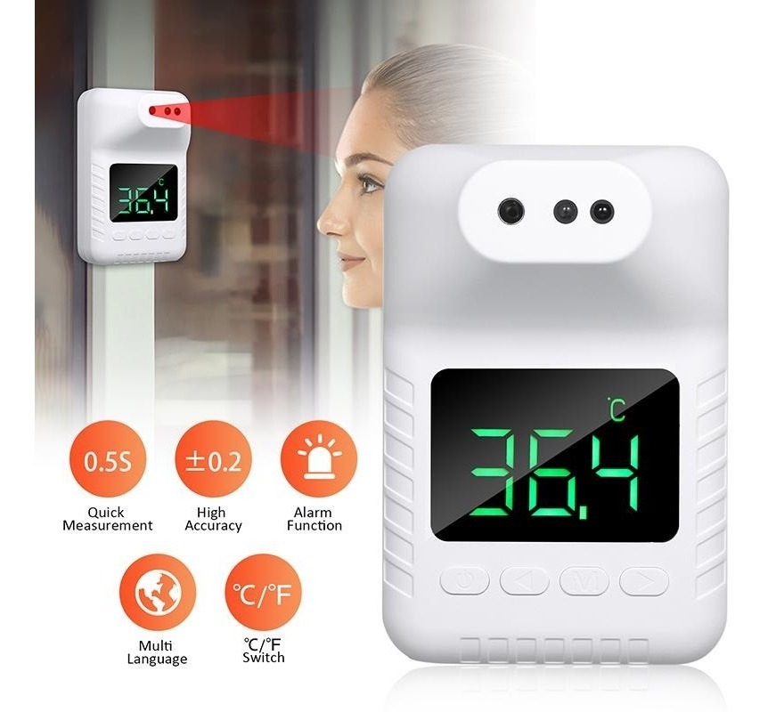 Termómetro De Pared Digital Infrarrojo para empotrar alarma de temperatura Incluído