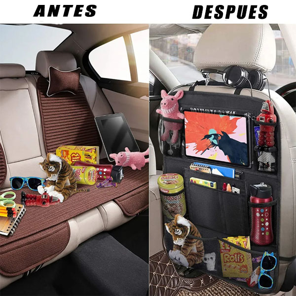  Organizador Para Asiento Trasero De Auto Universal 2 Piezas.