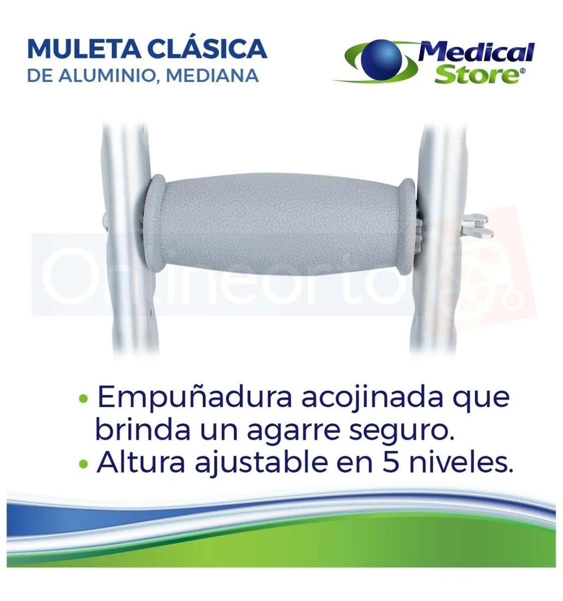 Muletas Axilares Ajustables De Aluminio Medical Store Talla M