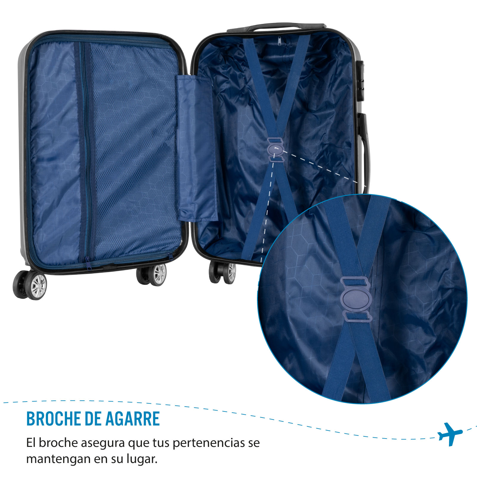 Maleta Rigida De Viaje Grande 4 Ruedas Candado 24 Pulgadas