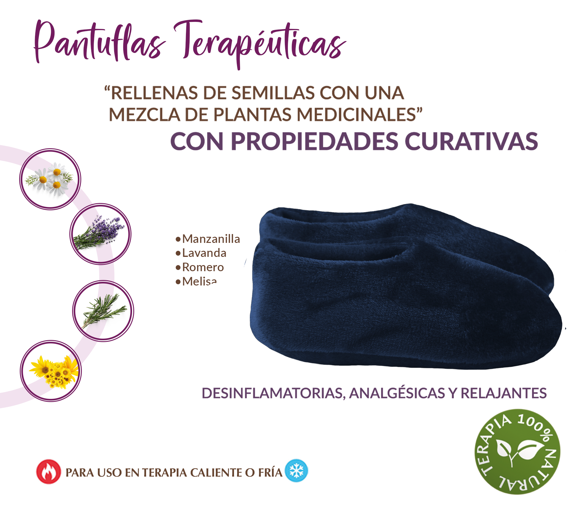 PANTUFLAS Terapéuticas Curativas UNISEX Y 1 ANTIFAZ DE REGALO. Desarrolladas por FISIOTERAPEUTAS Y ORTOPEDISTAS. ALIVIO INMEDIATO a cualquier DOLOR O MALESTAR DE PIES. ANALGÉSICAS, RELAJANTES Y DESINFLAMATORIAS. Calefactables en Microondas.