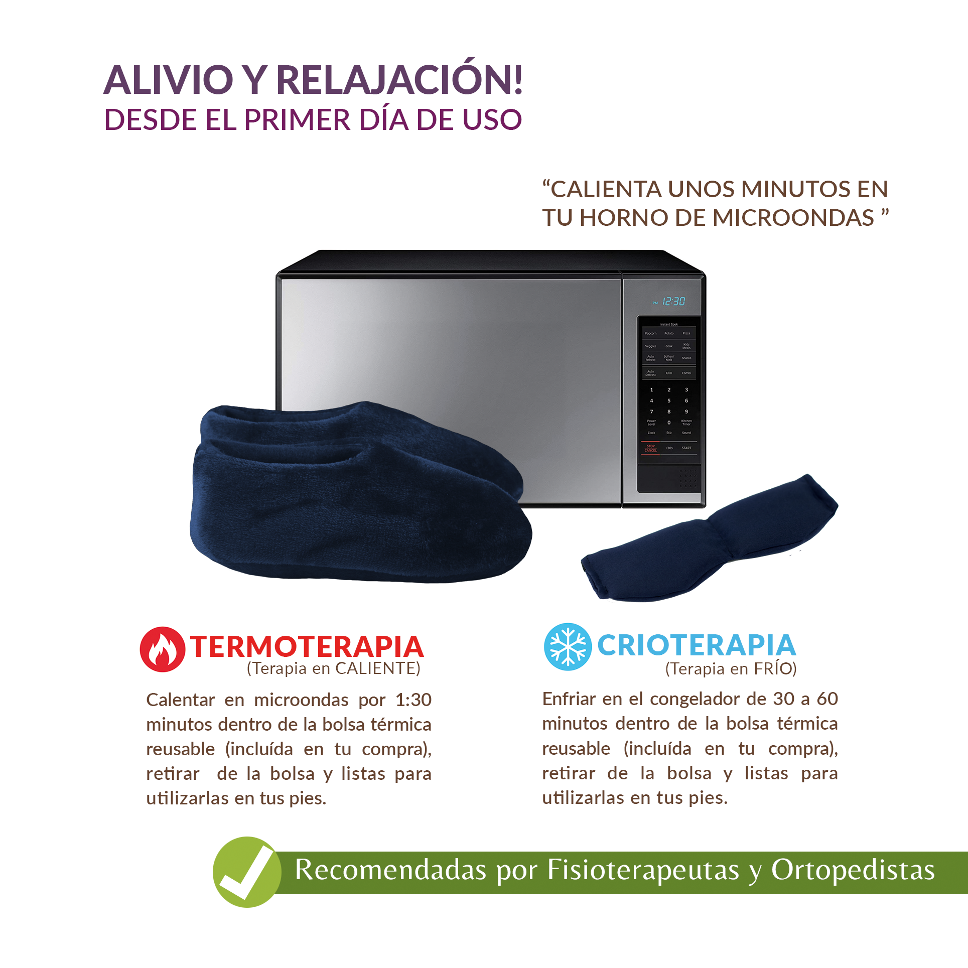 PANTUFLAS Terapéuticas Curativas UNISEX Y 1 ANTIFAZ DE REGALO. Desarrolladas por FISIOTERAPEUTAS Y ORTOPEDISTAS. ALIVIO INMEDIATO a cualquier DOLOR O MALESTAR DE PIES. ANALGÉSICAS, RELAJANTES Y DESINFLAMATORIAS. Calefactables en Microondas.