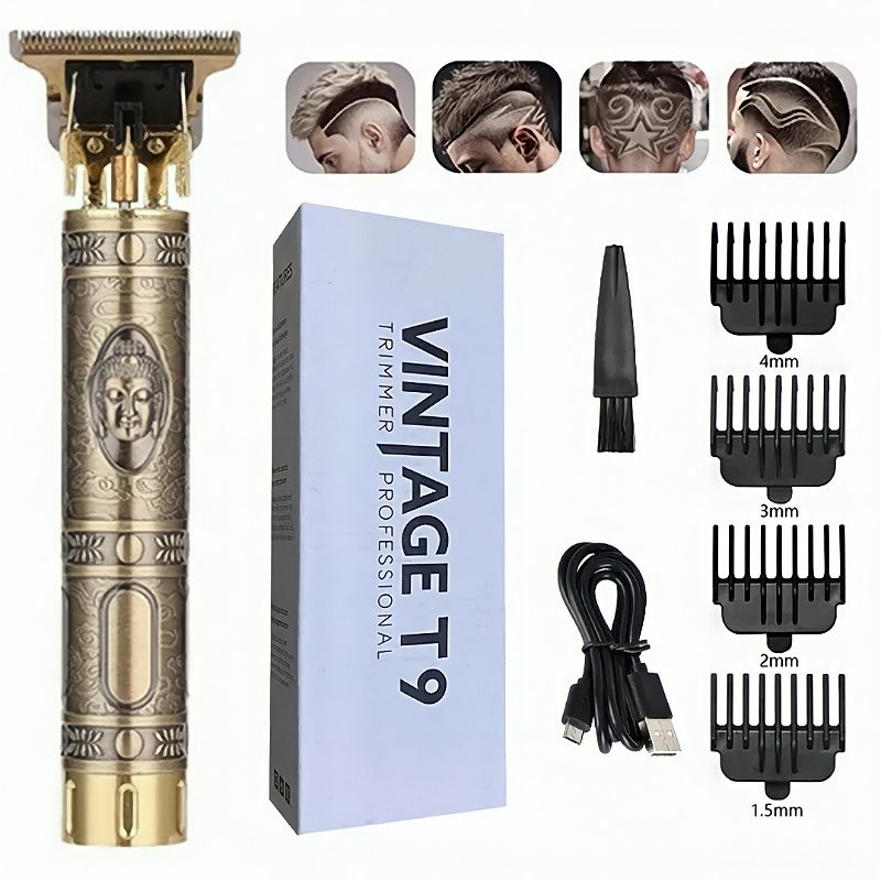 Recortadora De Cabello T9 Con Carga Usb Y 4 Peines