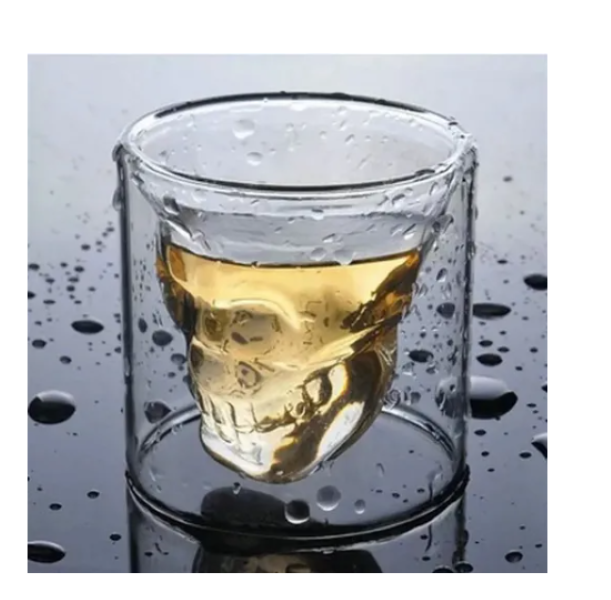 Vaso Cristal Craneo Vasito Pequeño Shot + Hielo Reutilizable