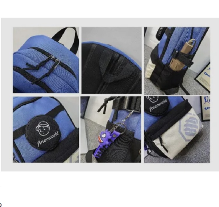Mochila Escolar Simple Para Estudiantes Color Azul