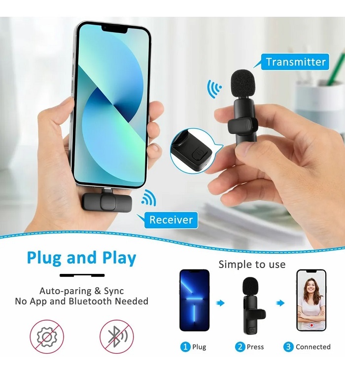 Micrófono Inalámbrico Para iPhone/pad/android/tipoc