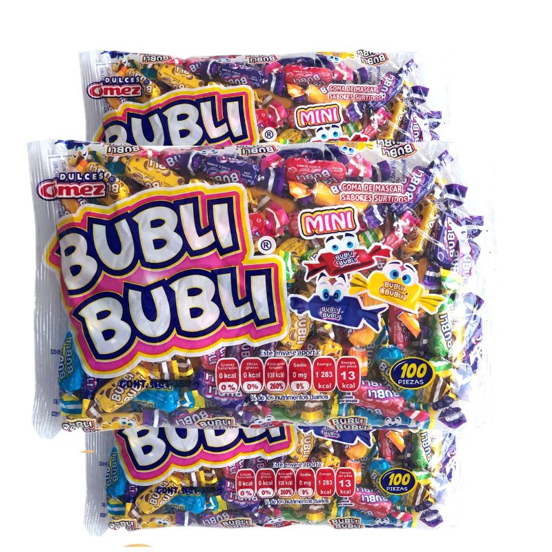 Paquete 6 chicles Bubli Surtido 100 piezas c/u