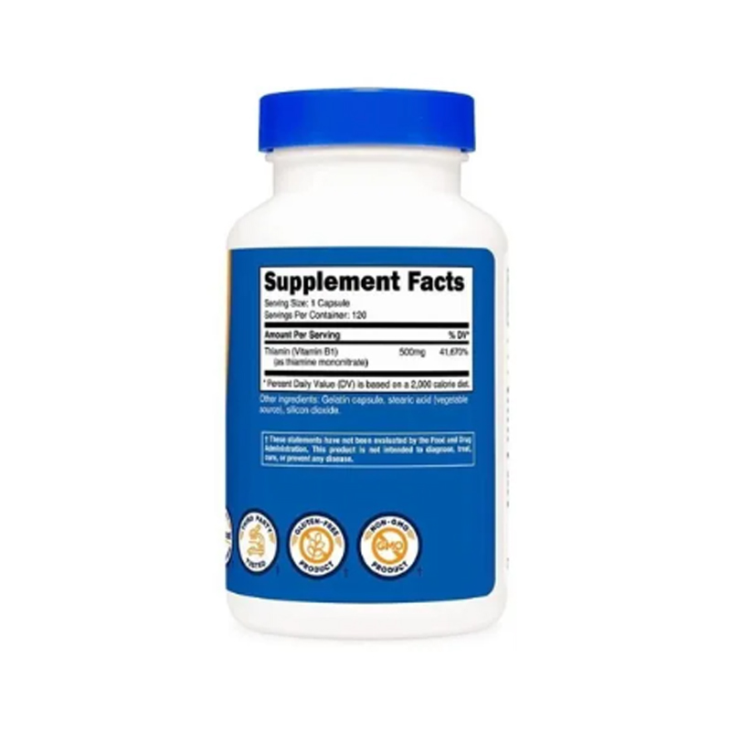 Vitamina B1 500 Mg 120 Caps Mononitrato De Tiamina Nutricost