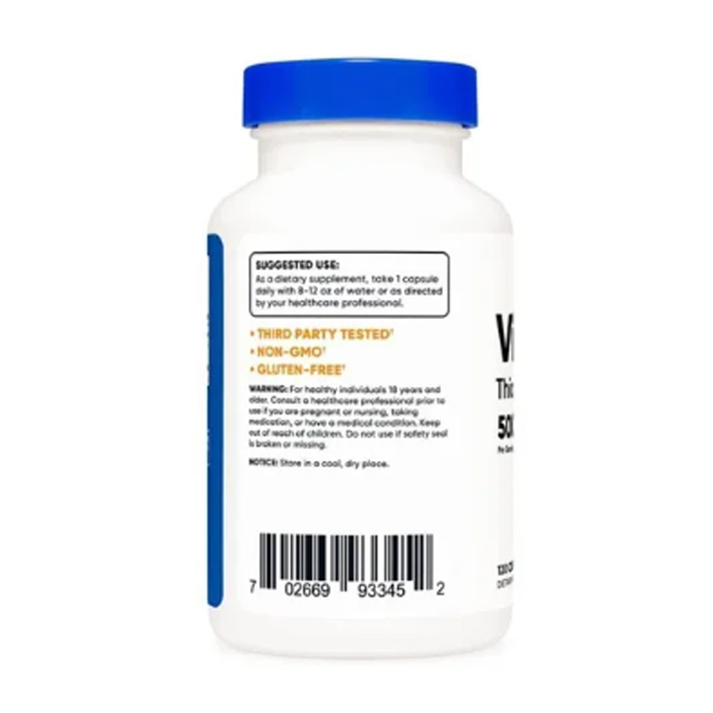 Vitamina B1 500 Mg 120 Caps Mononitrato De Tiamina Nutricost