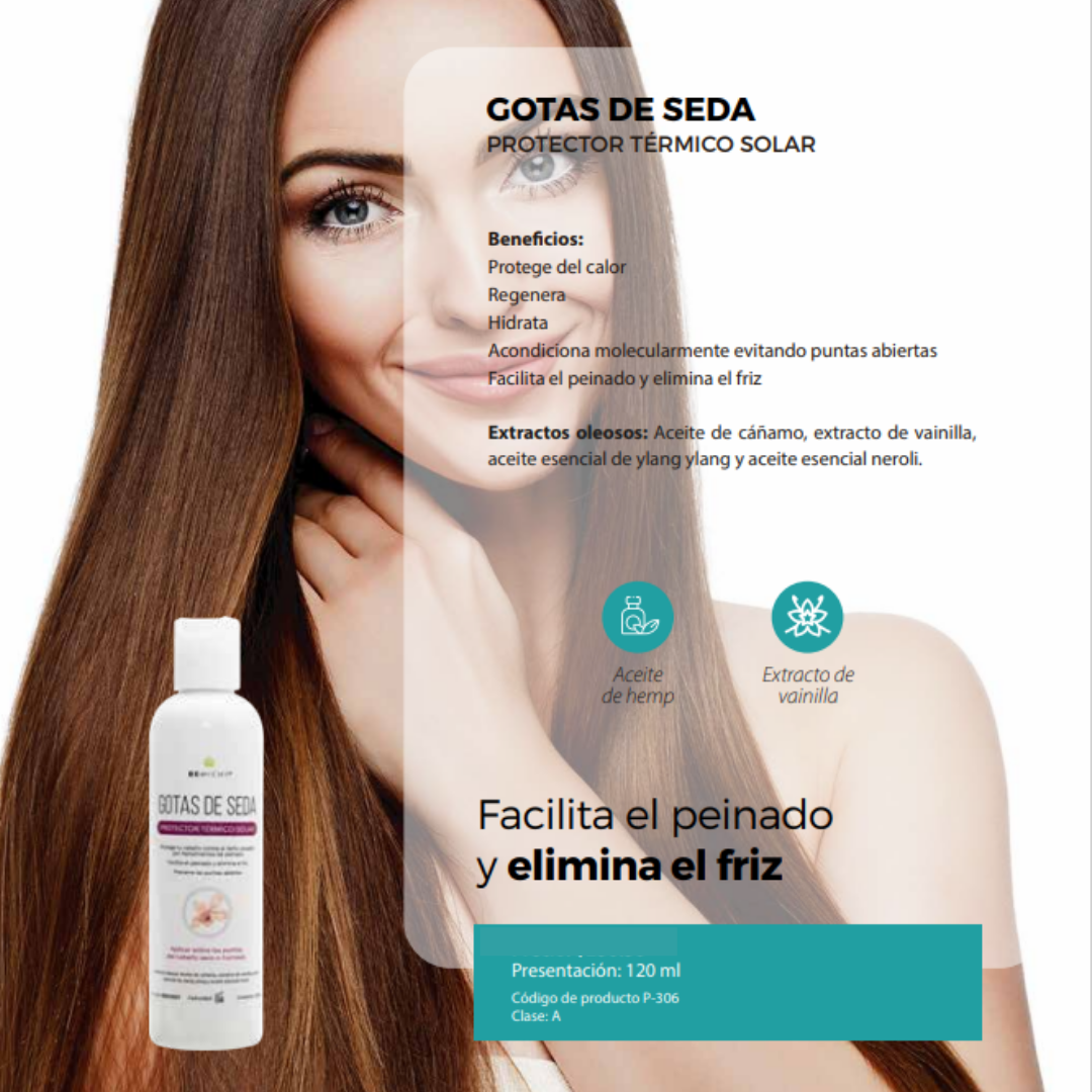 Gotas De Seda Shine Therapy Beohemp Protector Térmico Solar 110 ml Beohemp
