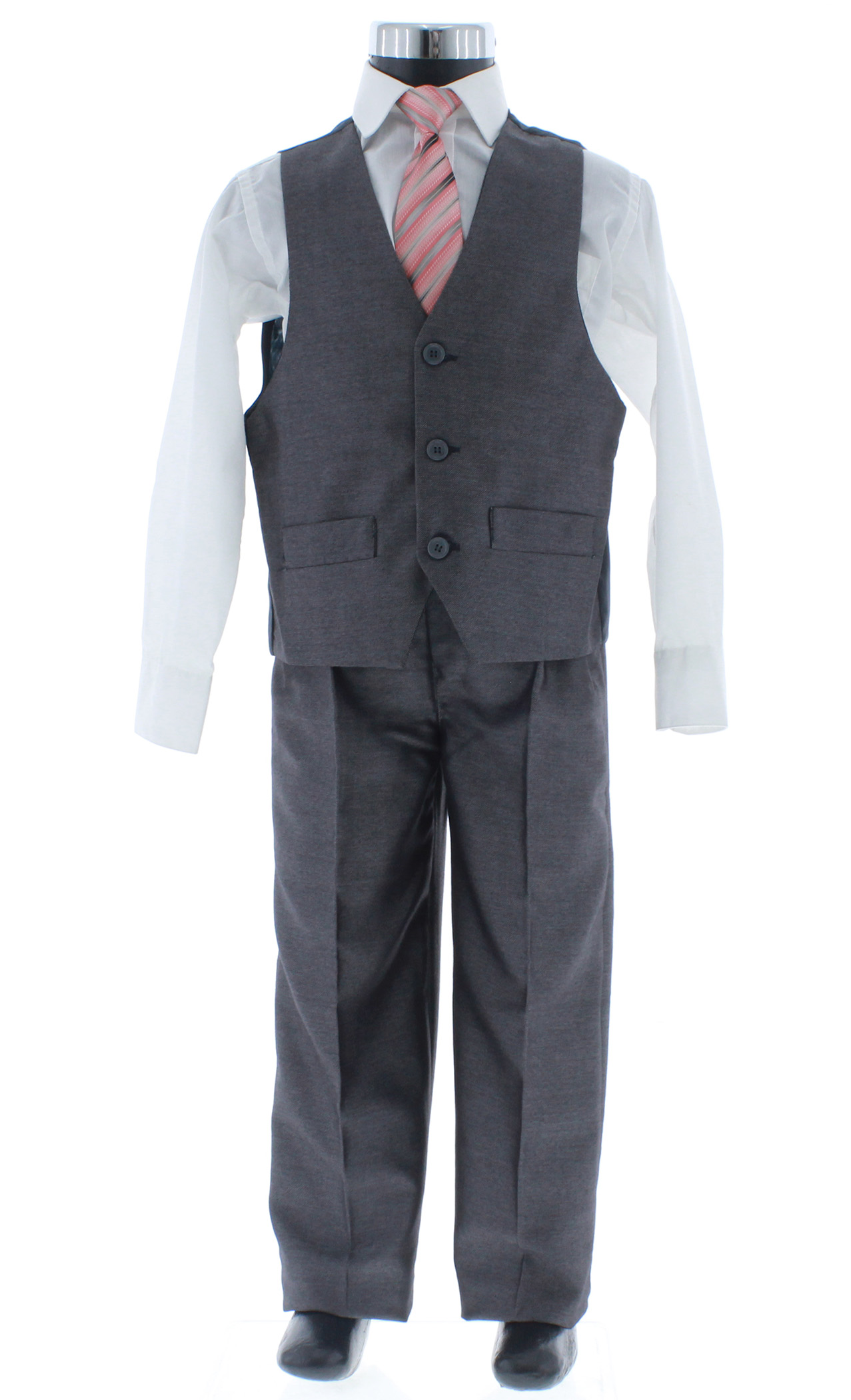 Traje de Niño Tres Piezas Color Gris 2 a 18 Años.