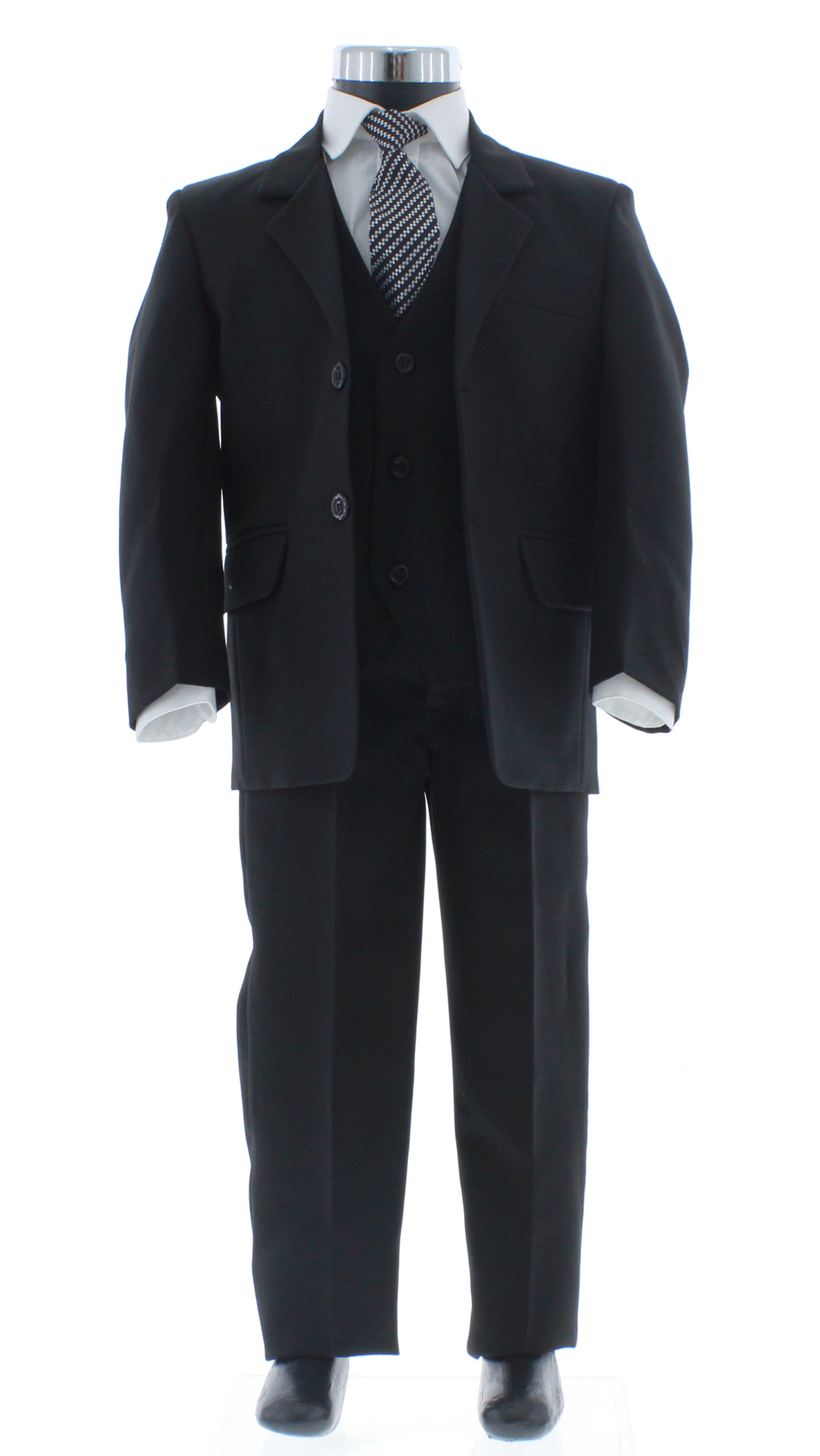 Traje de Niño Tres Piezas Color Negro 2 a 18 Años.