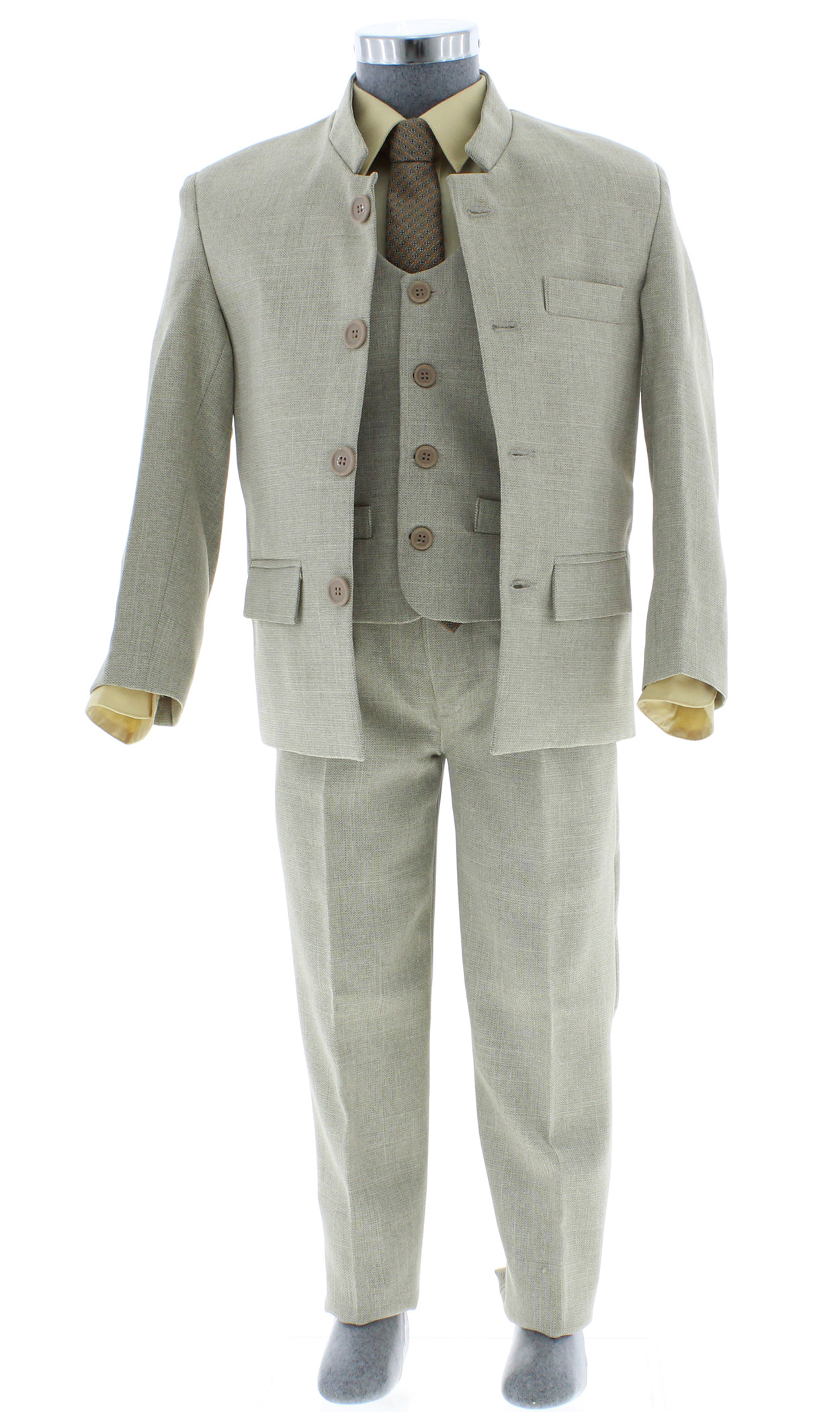 Traje de Vestir Niño Tres Piezas Color Arena 2903 2 a 18 Años.